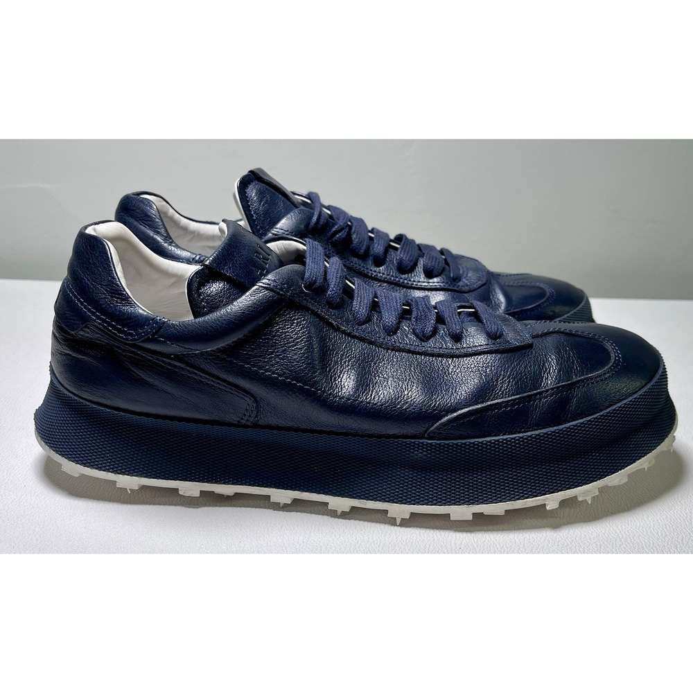 ARI St. Tropez Sneaker‎ Italian Handmade Calfskin Leather Blue Mens 42 US 9